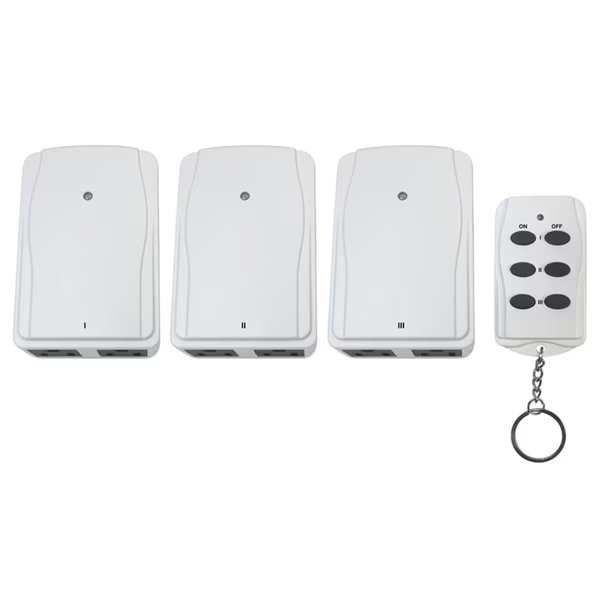 Prime Wire & Cable 3001319 Indoor Timer with Remote Control & Grounded Outlets; White - 15 amp, Prime Wire & Cable, Mfr#: 3001319